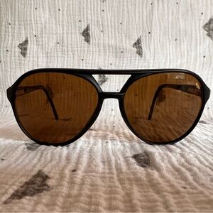 Vintage REVO H20 Double Bridge Sunglasses with Glass Lenses Black Frame